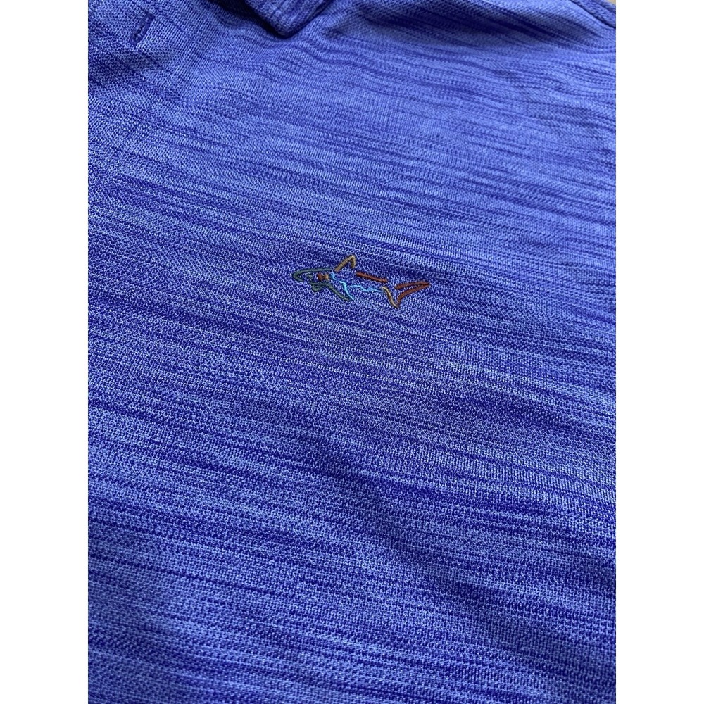 Greg Norman Casual Men Medium Striped Short Sleeve Purple Polo 100% Polyester - Picture 2 of 4